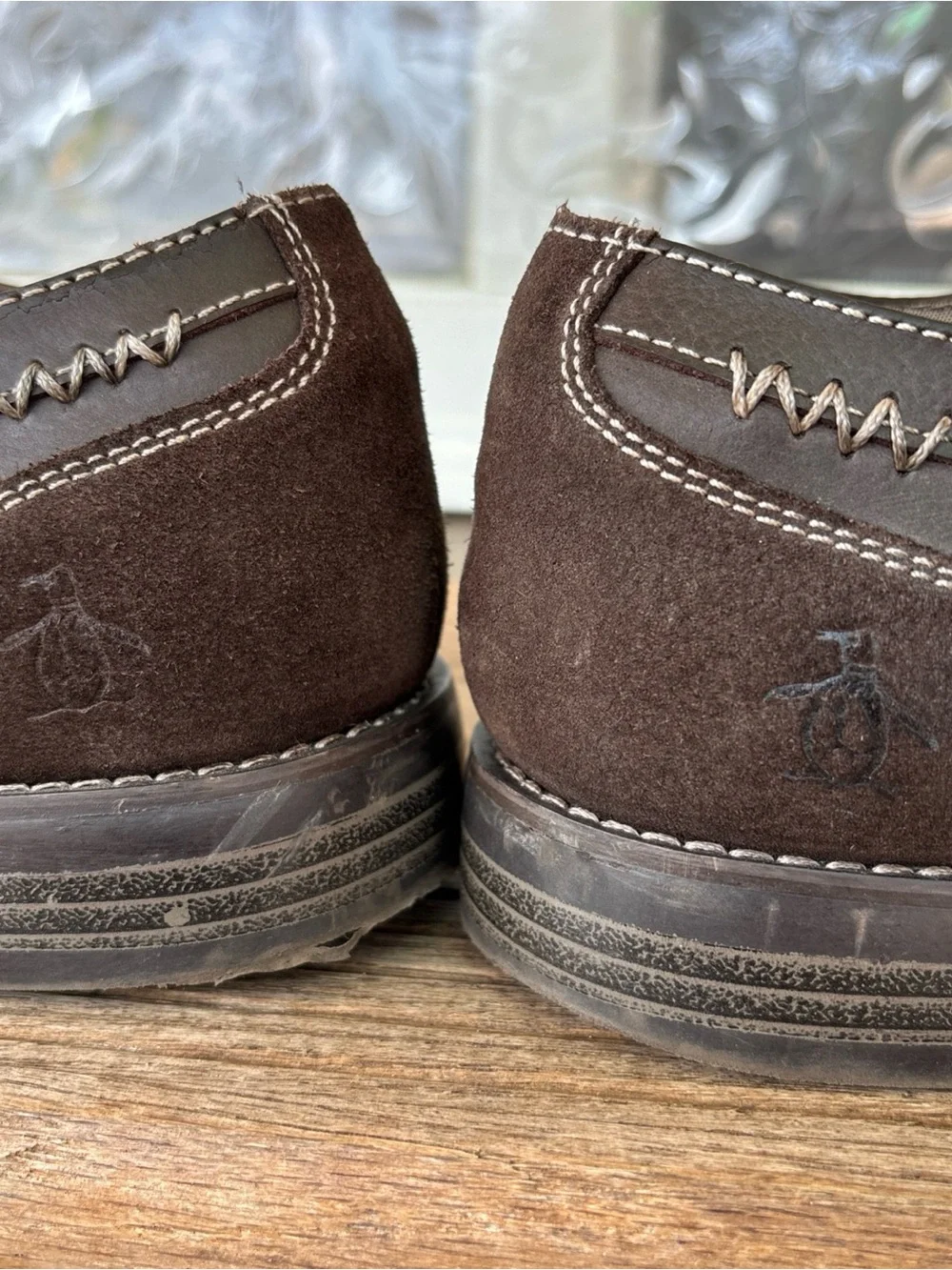 Original Penguin Men's Dark Brown Leather Lace-Up Oxfords Sz 11